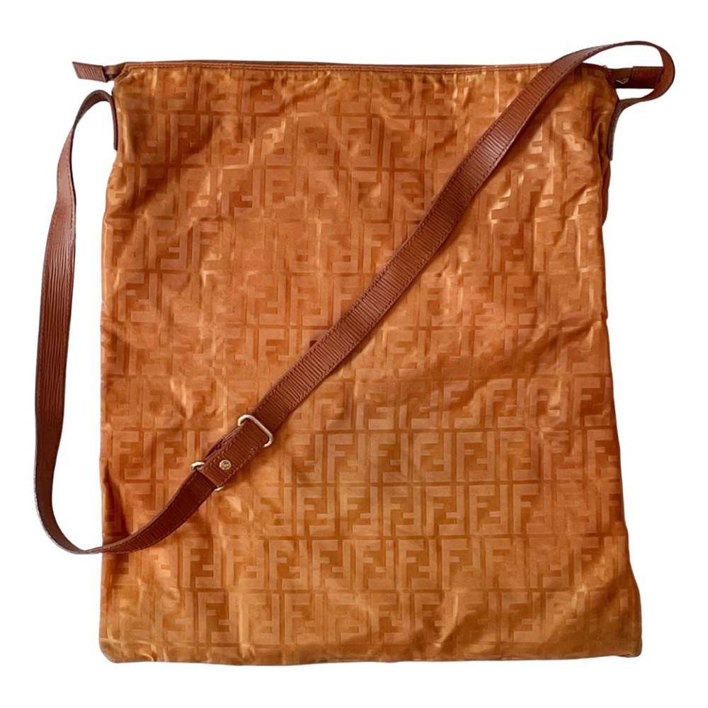 Fendi orange zucca monogram nylon vintage shoulder bag